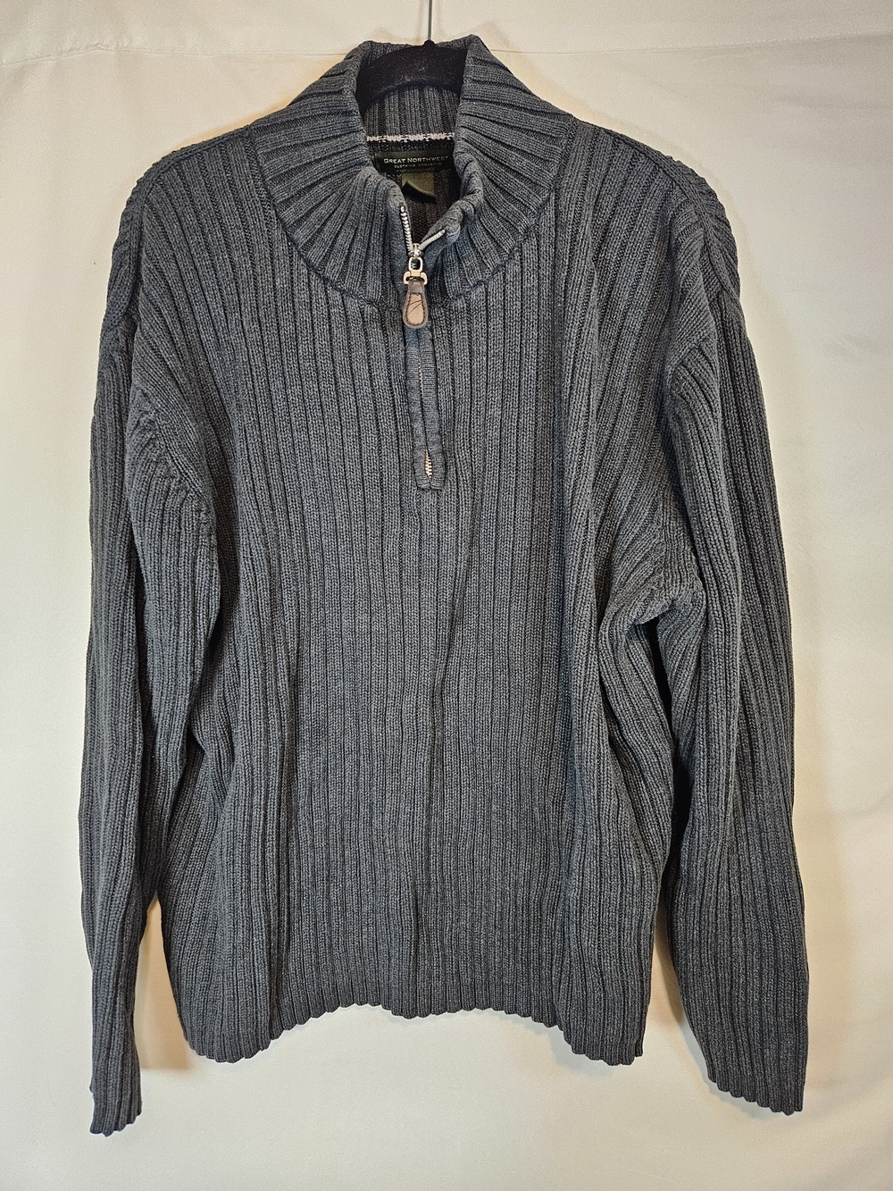 Great Northwest Clothing Company Ribbed Half-Zip Sweater - Gray